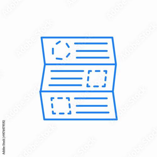 folded brochure design icon sign vector