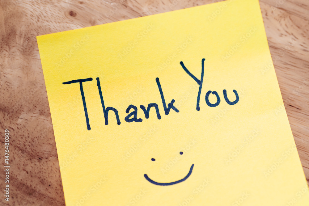 Gratitude note home office digital image personal space close-up appreciation concept