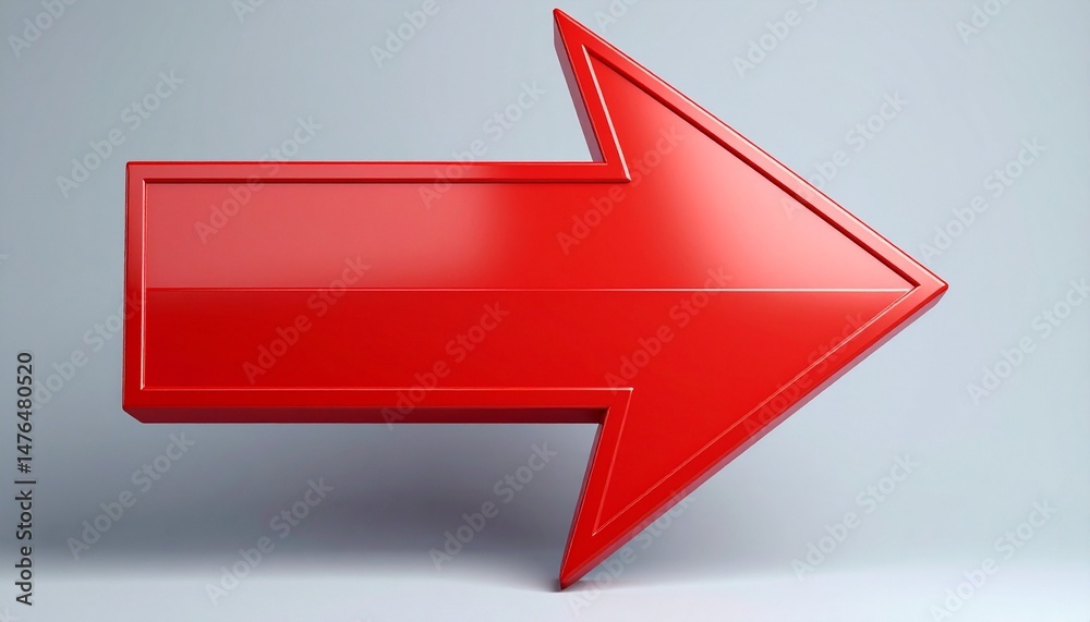 3d red arrow direction on white background 3d red arrow direction on white background