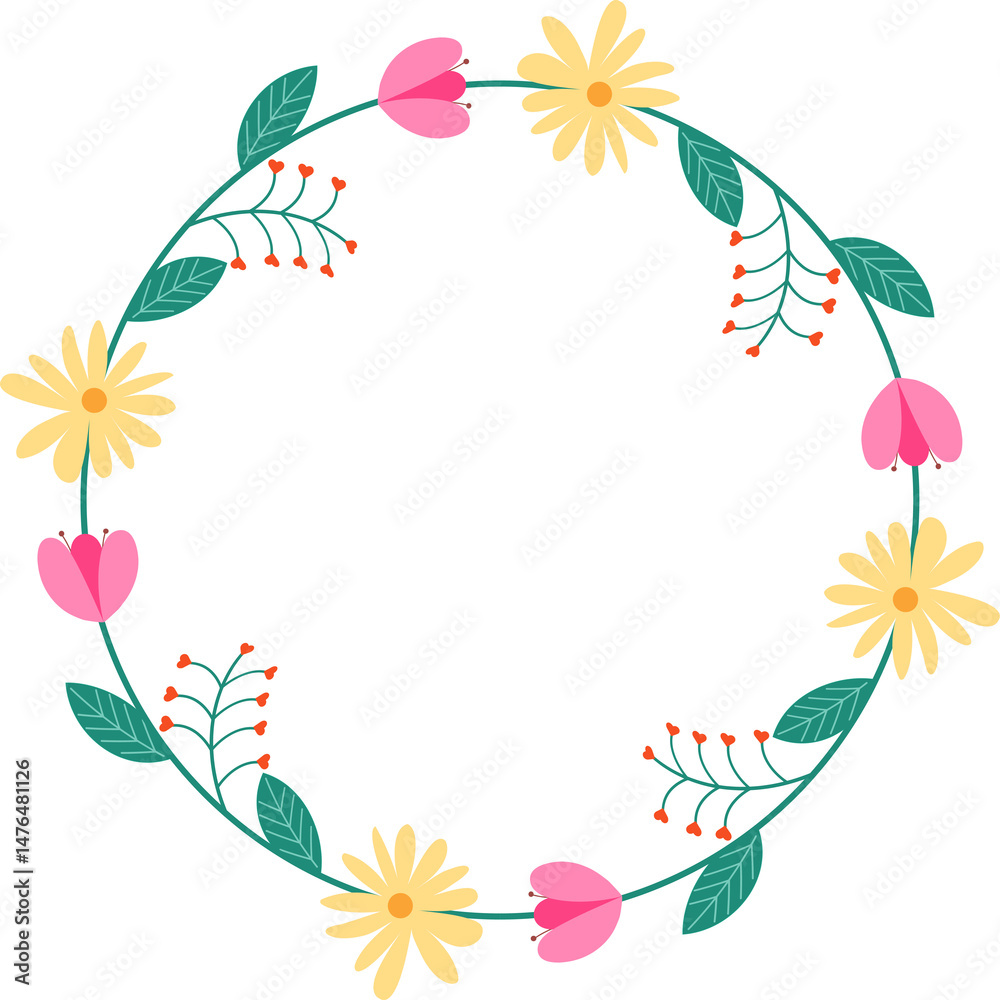 Naklejka premium floral frame