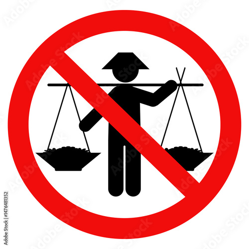 No Hawker sign. No peddlers allowed sign. Vector illustration design.