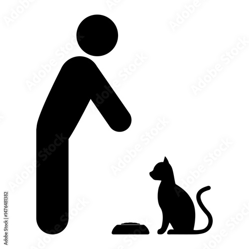 Feed the cat icon. Vector illustration design.