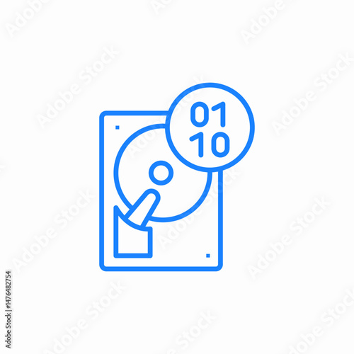 hard disk data icon sign vector
