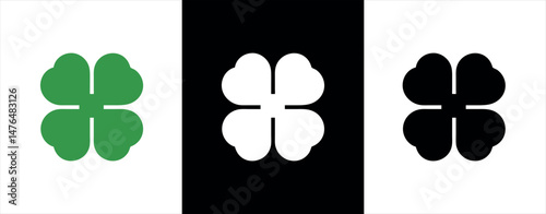 Four Leaf Clover Collection – Minimalist Vector Icons