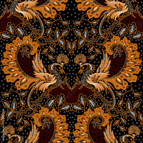 classic Indonesian batik motif with traditional design style