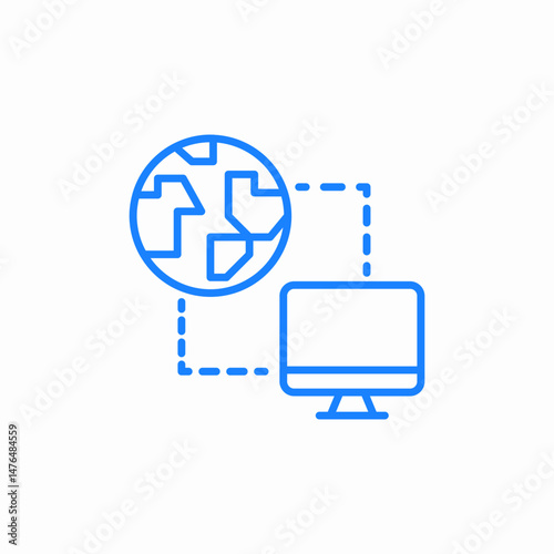 internet computer connection icon sign vector