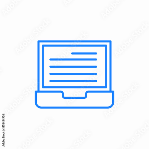 laptop text document icon sign vector