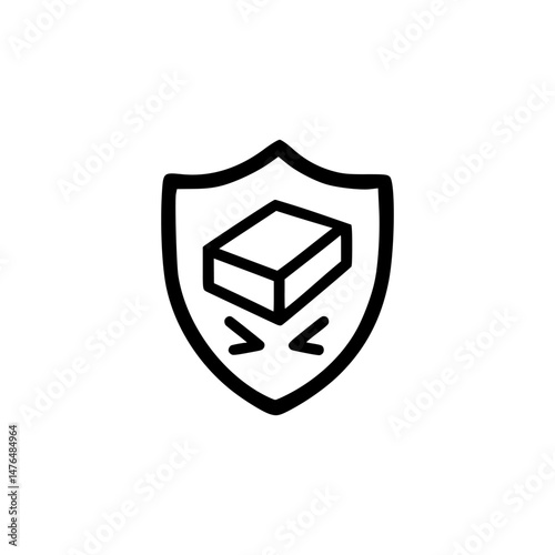Crushproof outline icon or Crushproof proof label vector isolated. Best Crushproof label for websites, product packaging design, print design and more.