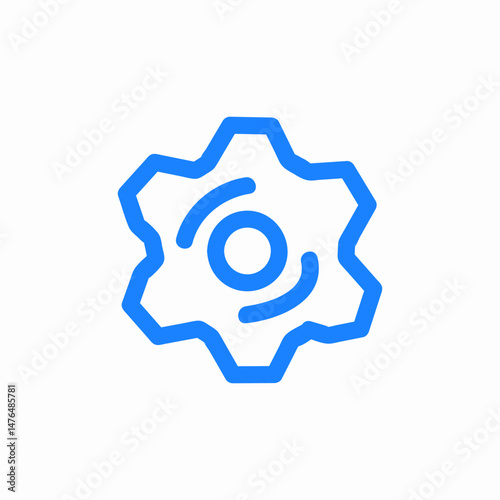 mechanical detailed gear icon sign vector