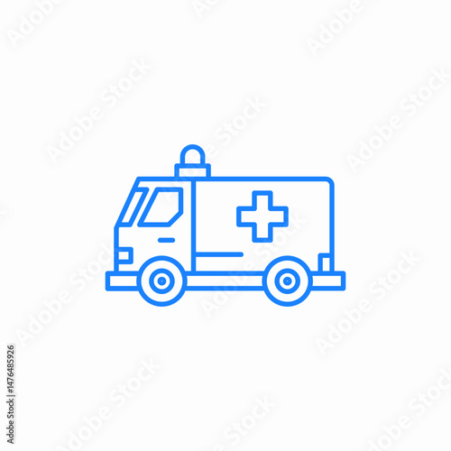 medical ambulance van icon sign vector