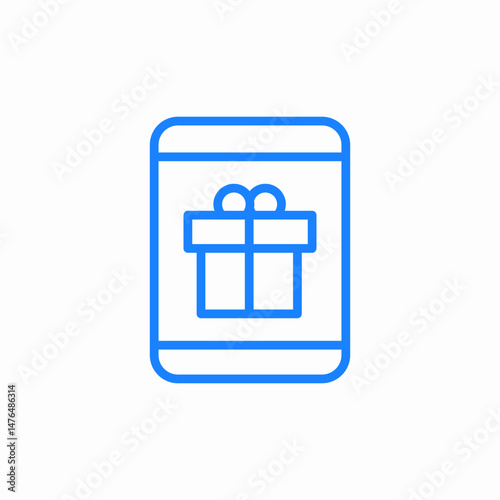 mobile gift app campaign icon sign vector