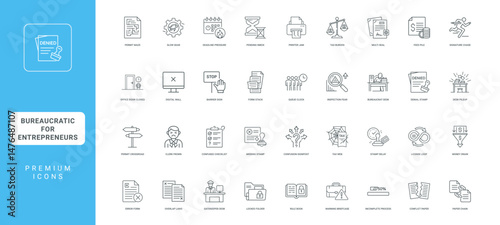bureaucratic hurdles faced by entrepreneurs small businesses collection icons