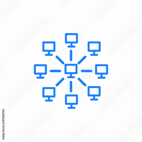 network computers connection icon sign vector