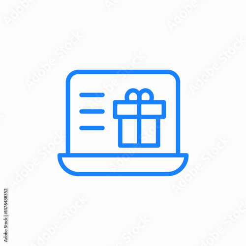 online gift ordering icon sign vector