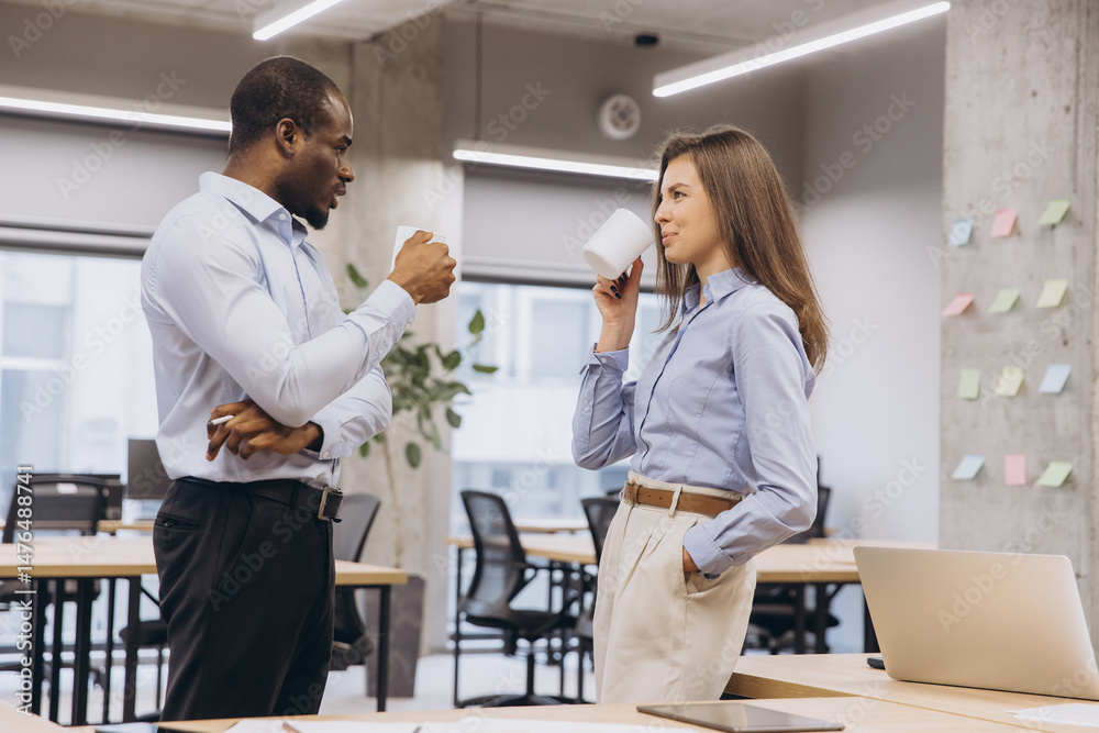 Fototapeta premium Business People Drinking Coffee During a Work Break