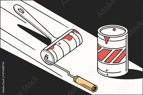 80 wooden popsicle sticks with vibrant acrylic paint colors, minimalist modern still life, high contrast lighting, black background, clean composition, digital art