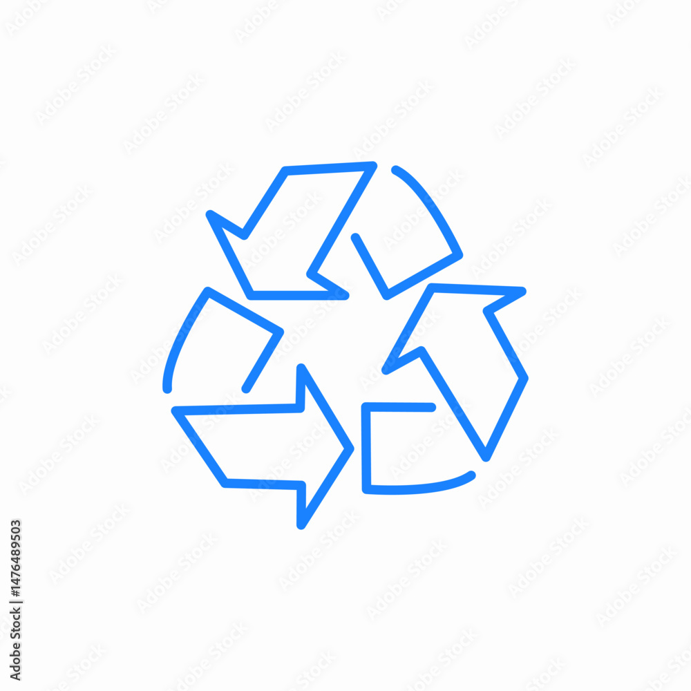 recycling symbol arrows icon sign vector recycling symbol arrows icon sign vector