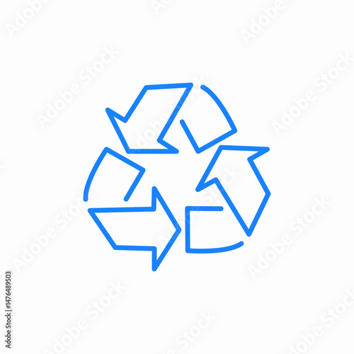 recycling symbol arrows icon sign vector