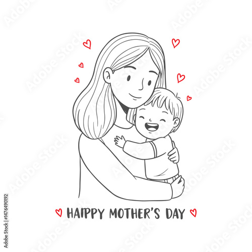 Elegant Happy Mother’s Day vector with watercolor floral accents and handwritten typography for seasonal celebration designs

