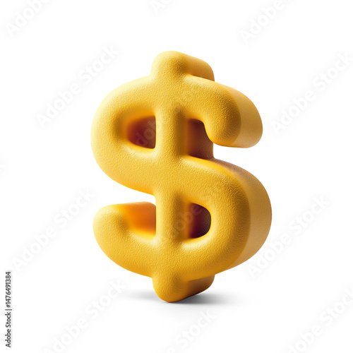 3D red Dollar Sign Symbol on a Transparent Background