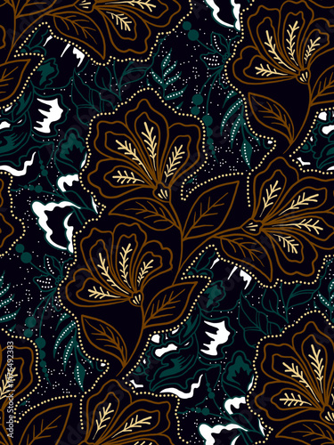 classic Indonesian batik motif with traditional design style