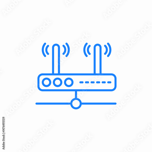 wireless network router icon sign vector