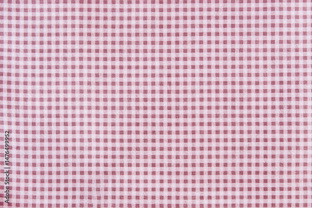 Fototapeta premium natural cotton or linen fabric in white and red checks