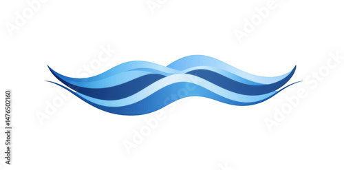 A blue wave with a white background