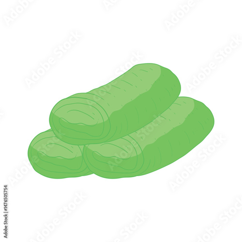 Dadar Gulung Indonesian traditional snack cartoon icon illustration