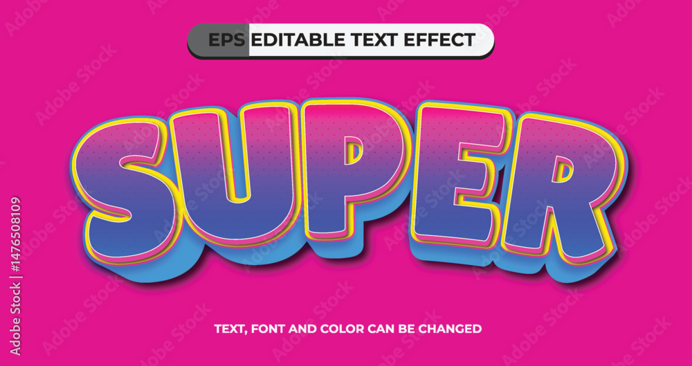 Fototapeta premium Super Comic Gradient Text Effect