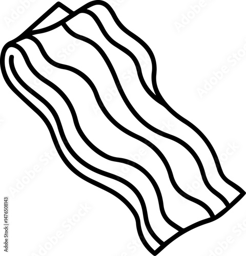 bacon outline vector illustration line art
