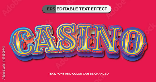 Casino Editable Vector Text Effect