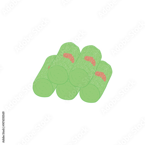 Putu Indonesian traditional snack cartoon icon illustration