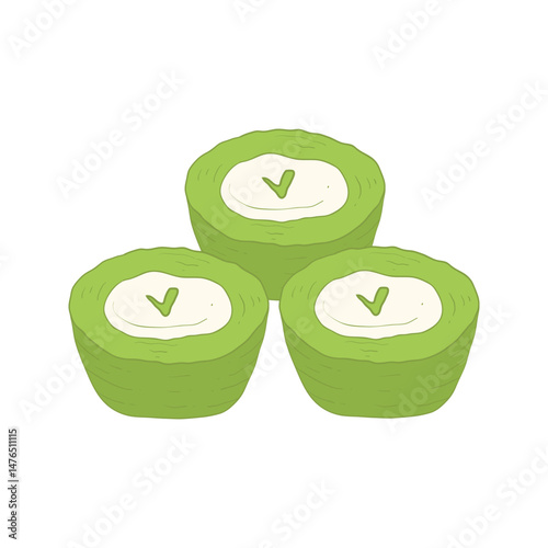 Talam cake Indonesian traditional snack cartoon icon illustration