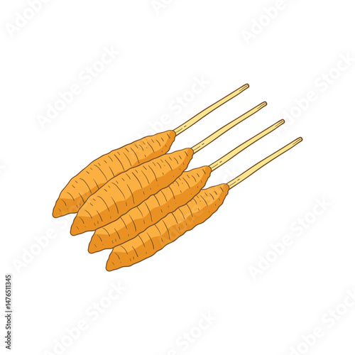 Telur Gulung Indonesian traditional snack cartoon icon illustration
