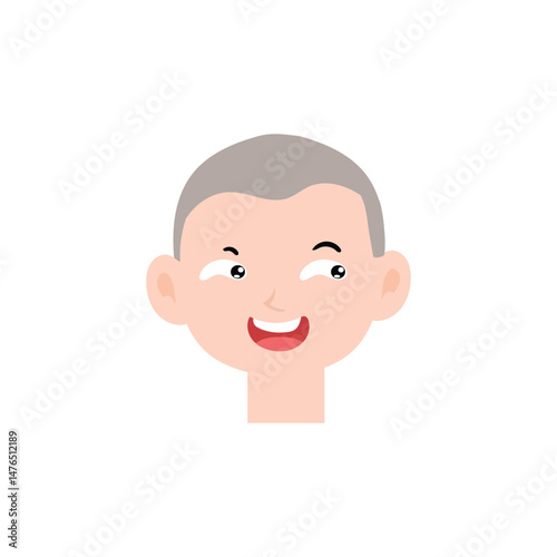Boy expression face variant different cartoon. Boy Emoji Collection Isolated on white background. popular face expression