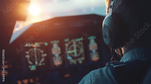 Aviation Headset and Flight Instruments
