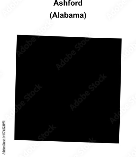 Ashford (Alabama) blank outline map
