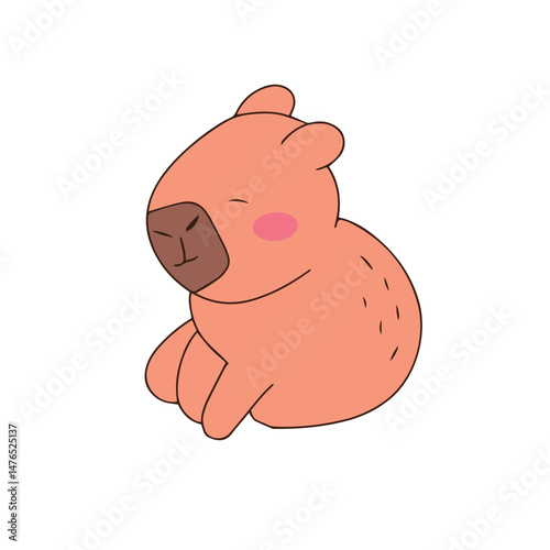 Kawaii capybaras cartoon collection. popular trend capybaras sticker. cute capybaras. Characters in cartoon flat style. Trendy vector illustration.