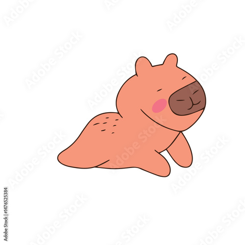 Kawaii capybaras cartoon collection. popular trend capybaras sticker. cute capybaras. Characters in cartoon flat style. Trendy vector illustration.