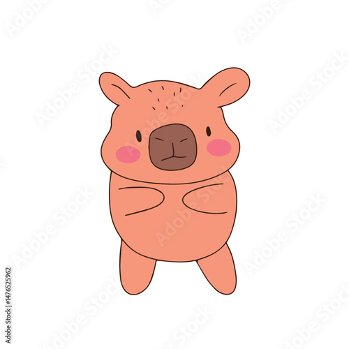 Kawaii capybaras cartoon collection. popular trend capybaras sticker. cute capybaras. Characters in cartoon flat style. Trendy vector illustration.