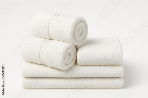 white towels on white background