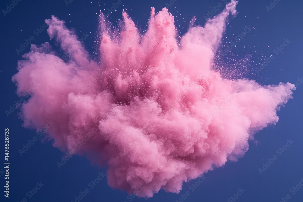 Fototapeta premium Shot of color powder explosion isolated on blue background