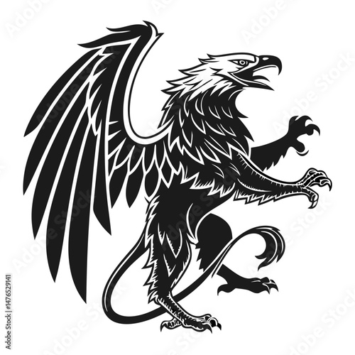 bird, vector, animal, eagle, dragon, tattoo, illustration, cartoon, drawing, symbol, logo, black