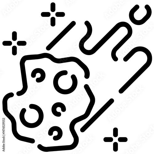comet vector outline icon