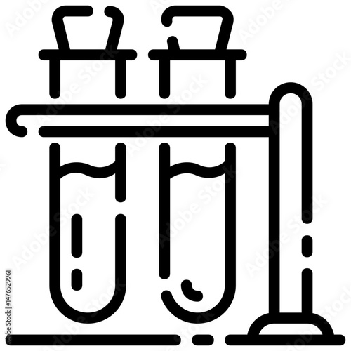 lab tubes vector outline icon