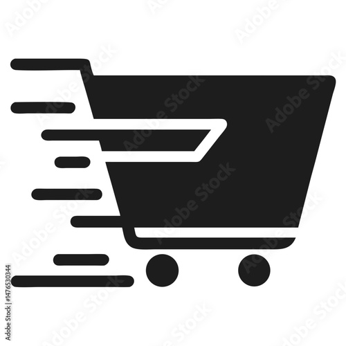 Fast Digital Shopping Cart Logo Concept for E-Commerce Delivery and Online Retail Tech Branding Vector Illustration