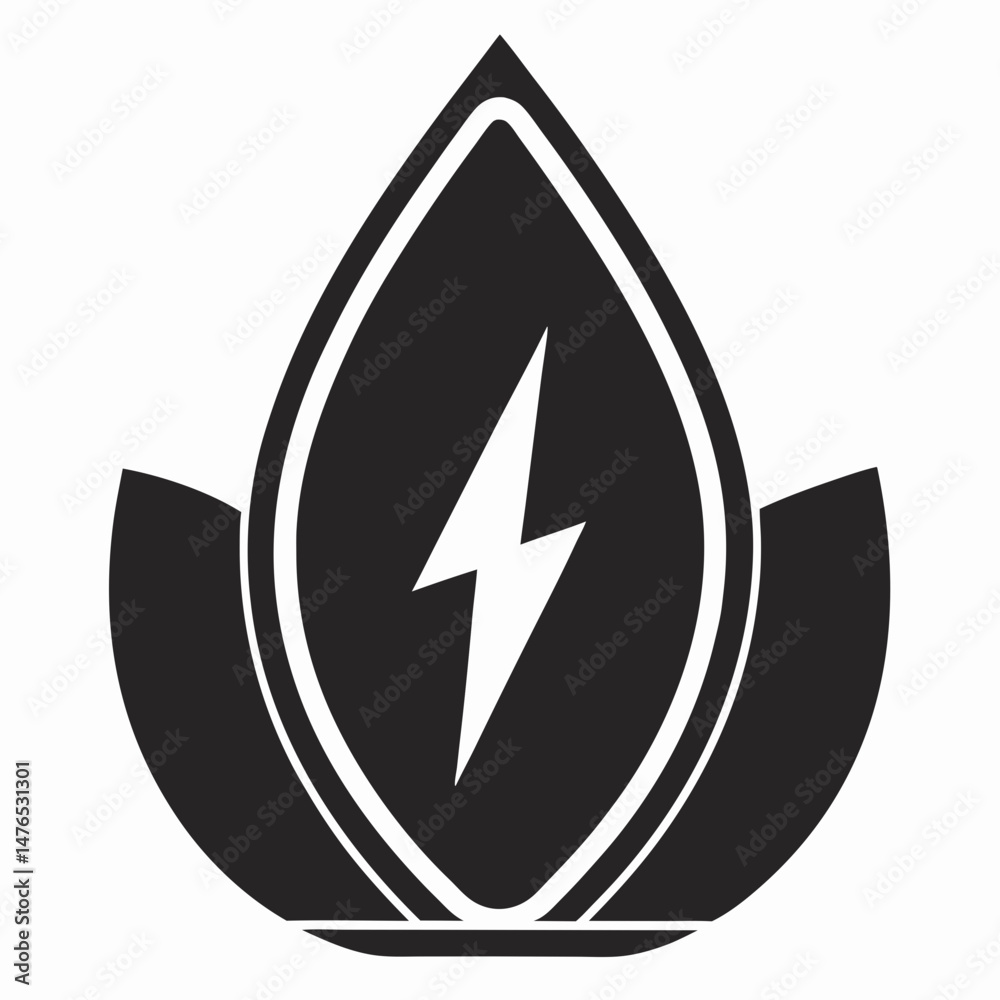 Modern Energy Bolt and Leaf Logo Symbol for Eco-Friendly Tech and Renewable Power Company Vector Modern Energy Bolt and Leaf Logo Symbol for Eco-Friendly Tech and Renewable Power Company Vector