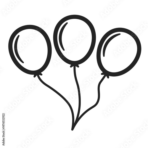 Birthday Doodle Line Element Design