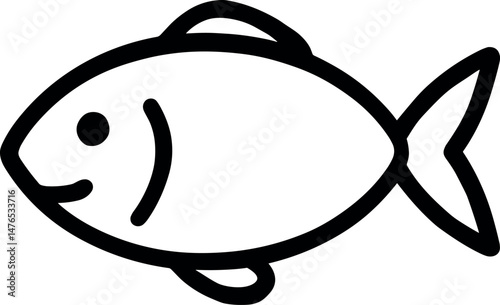 Fish Icon icon vector black silhouette cricut print design isolated on a plain white background
